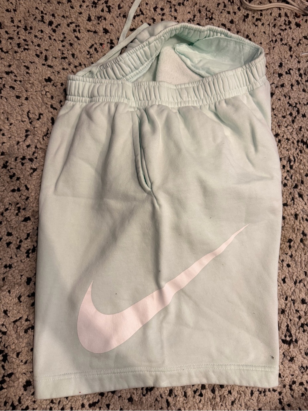Nike Kids Mint Green Shorts with White Swoosh